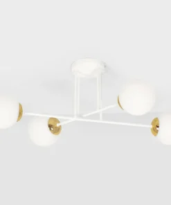 Sale Sklep Kaja Biało-złota lampa sufitowa, w klasycznym stylu K-5313 z serii ELMO