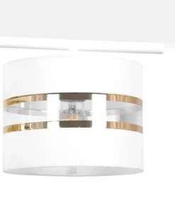 Biało-złota lampa wisząca, cztery abażury K-5213 z serii VICTORIA*Sklep Kaja Discount