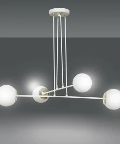 New Sklep Kaja Biało-złota lampa wisząca klasyczne klosze 967/4 | Kaja Oświetlenie
