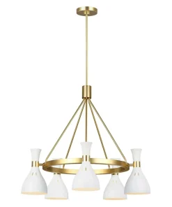 Cheap Sklep Kaja Biało-złota lampa wisząca 5xE27 FE-JOAN5-MW z serii JOAN