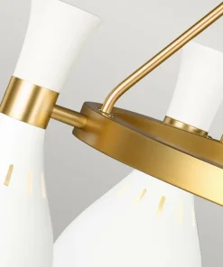 Cheap Sklep Kaja Biało-złota lampa wisząca 5xE27 FE-JOAN5-MW z serii JOAN