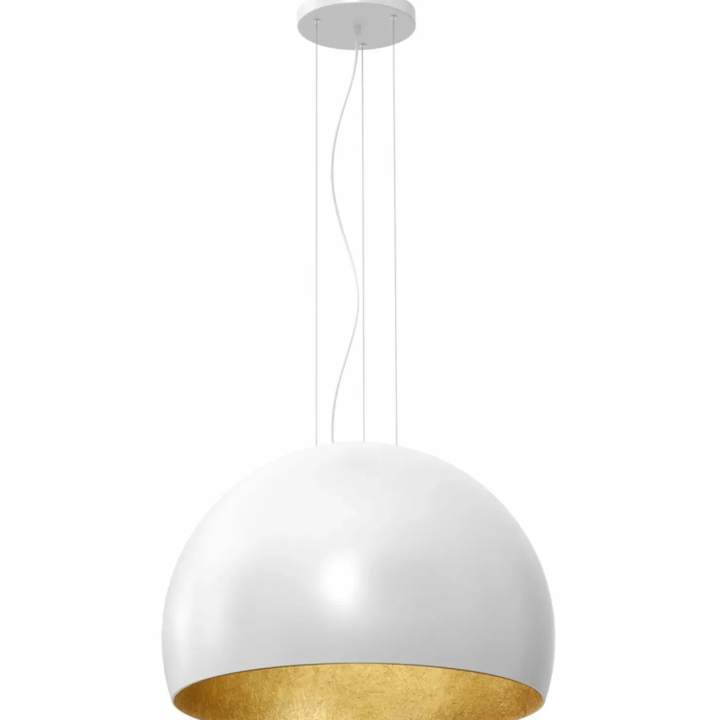 Outlet Sklep Kaja Biało-złota lampa wisząca z kulistym kloszem LX 1679 z serii COMPO