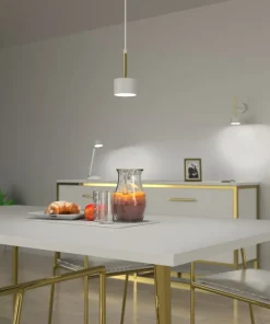 Cheap Sklep Kaja Biało-złota lampa wisząca, złoty element MLP7754 z serii ARENA | Kaja Oświetleni