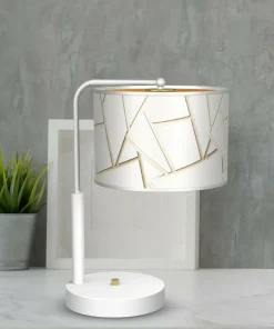 Biało-złota lampka stołowa, do salonu MLP7570 z serii ZIGGY | Kaja Oświetlenie*Sklep Kaja Flash Sale