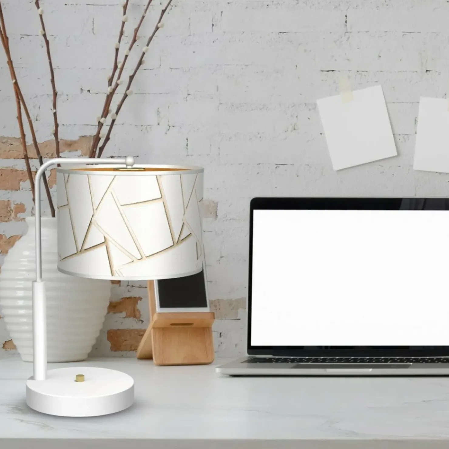 Biało-złota lampka stołowa, do salonu MLP7570 z serii ZIGGY | Kaja Oświetlenie*Sklep Kaja Flash Sale