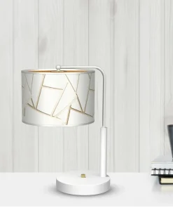 Biało-złota lampka stołowa, do salonu MLP7570 z serii ZIGGY | Kaja Oświetlenie*Sklep Kaja Flash Sale