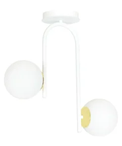 Outlet Sklep Kaja Biało-złota, minimalistyczna lampa sufitowa 1033/2 RAGNAR | Kaja