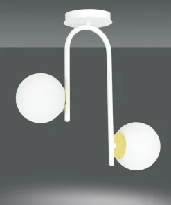 Outlet Sklep Kaja Biało-złota, minimalistyczna lampa sufitowa 1033/2 RAGNAR | Kaja