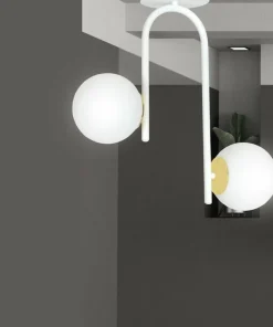 Outlet Sklep Kaja Biało-złota, minimalistyczna lampa sufitowa 1033/2 RAGNAR | Kaja