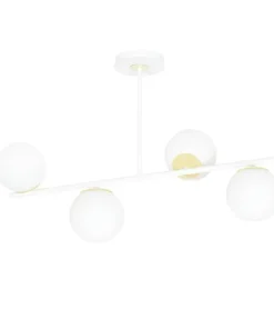Shop Sklep Kaja Biało-złota, nowoczesna lampa do kuchni 1023/4 FLOKI | Kaja