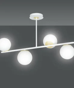 Shop Sklep Kaja Biało-złota, nowoczesna lampa do kuchni 1023/4 FLOKI | Kaja