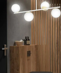 Shop Sklep Kaja Biało-złota, nowoczesna lampa do kuchni 1023/4 FLOKI | Kaja