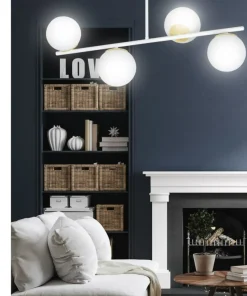 Shop Sklep Kaja Biało-złota, nowoczesna lampa do kuchni 1023/4 FLOKI | Kaja
