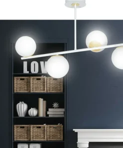 Shop Sklep Kaja Biało-złota, nowoczesna lampa do kuchni 1023/4 FLOKI | Kaja