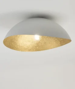 Sale Sklep Kaja Biało-złota, pojedyncza lampa sufitowa SIG 40612 z serii SOLARIS