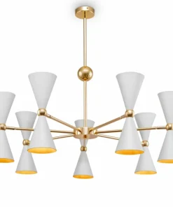 Shop Sklep Kaja Biało-złota, stylowa lampa wisząca MOD108PL-14WG VESPER | Kaja