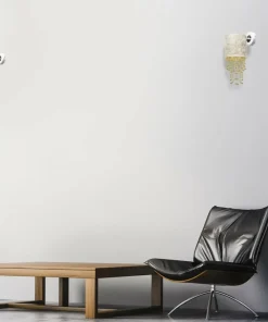 Biało-złoty, gustowny kinkiet w stylu glamour MLP6443 z serii ALMERIA | Kaja Ośw*Sklep Kaja Discount