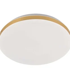 Biało-złoty plafon LED barwa neutralna LP-335/1C S 4GD – BABILON*Sklep Kaja Online