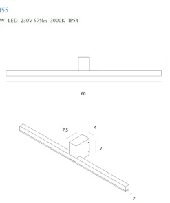Biały, ledowy kinkiet łazienkowy 60cm MX W0155 FINGER | Kaja*Sklep Kaja New