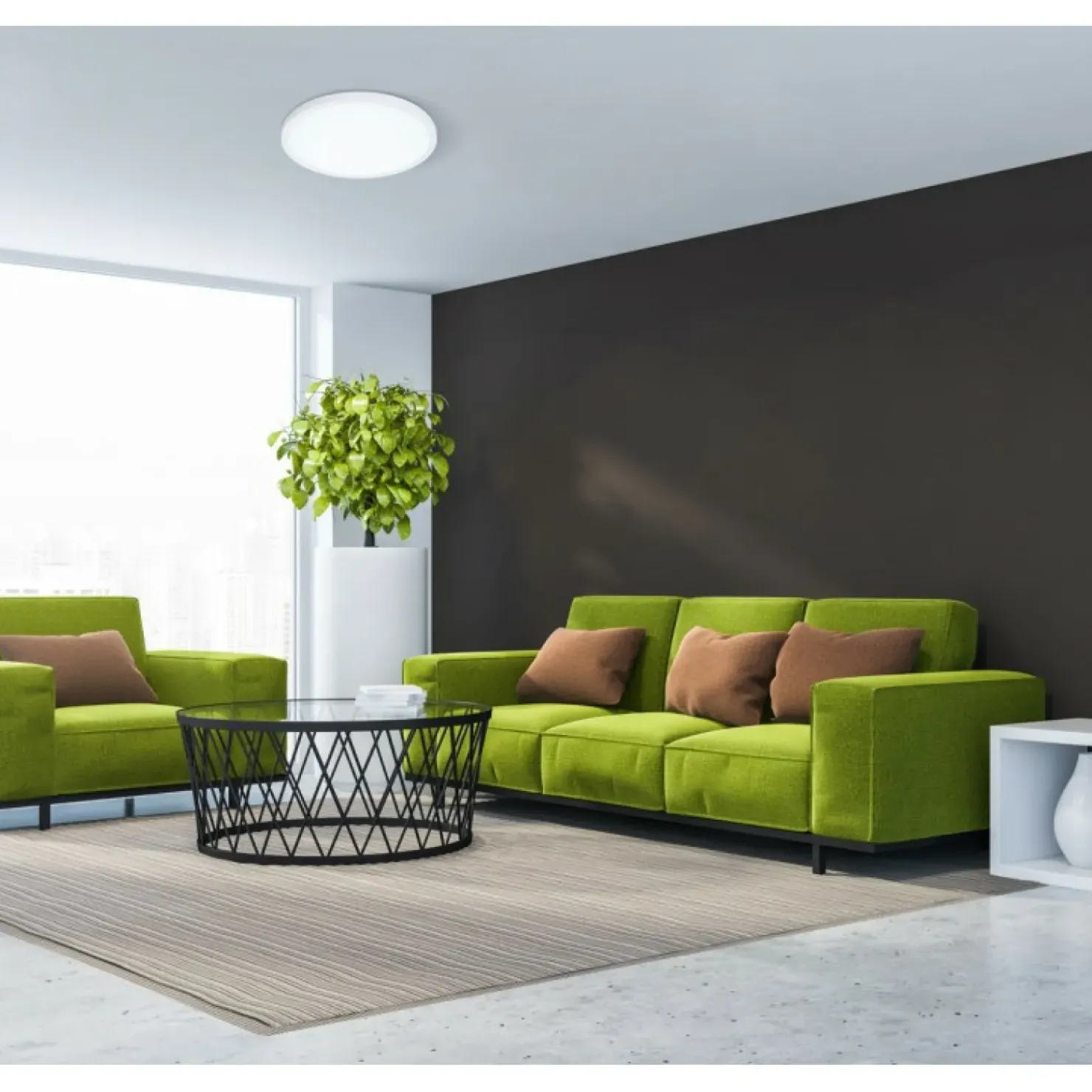Biały natynkowy plafon ⌀40cm 3000K PLF-7001-400R-WH-3K z serii PELARO*Sklep Kaja Shop