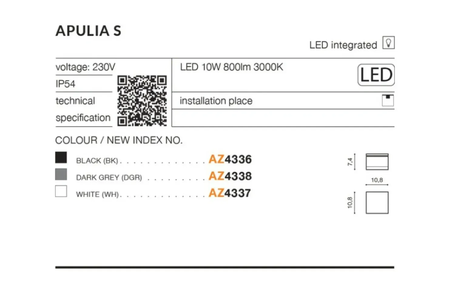 spot zewnętrzny łazienkowy LED AZ4337 APULIA | Kaja Oświetlenie*Sklep Kaja Online