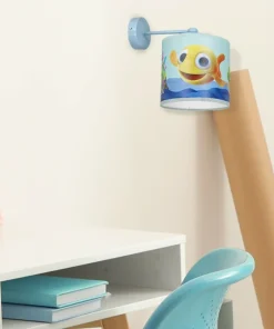 Błękitny kinkiet ścienny z rysunkiem rybki MLP6803 z serii RYBKA | Kaja Oświetle*Sklep Kaja Best Sale