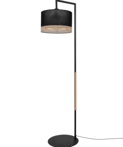 Boho lampa podłogowa z dwukolorowym abażurem K-4367 | Kaja Oświetlenie*Sklep Kaja Cheap