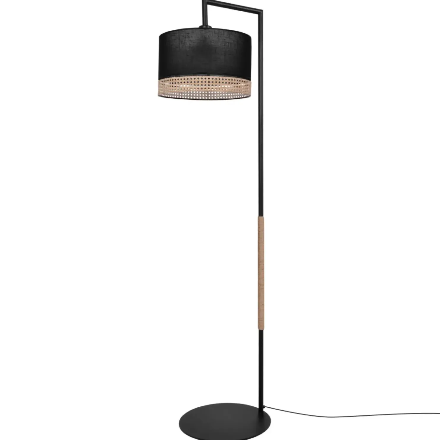 Boho lampa podłogowa z dwukolorowym abażurem K-4367 | Kaja Oświetlenie*Sklep Kaja Cheap