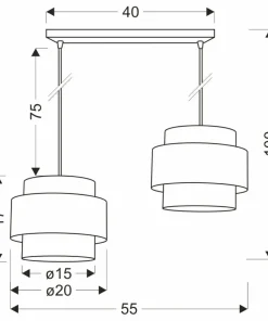 Boho lampa wisząca z dodatkiem drewna 32-17888 TWIN | Kaja Oświetlenie*Sklep Kaja Outlet