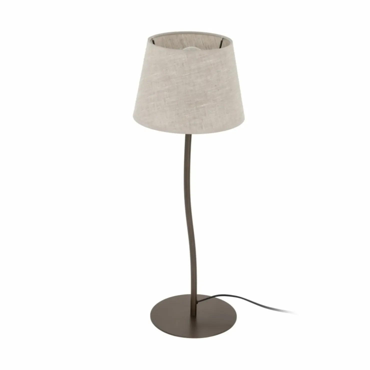 Brązowa lampka z lnianym abażurem TK 16027 NICOLA BROWN | Kaja*Sklep Kaja Shop