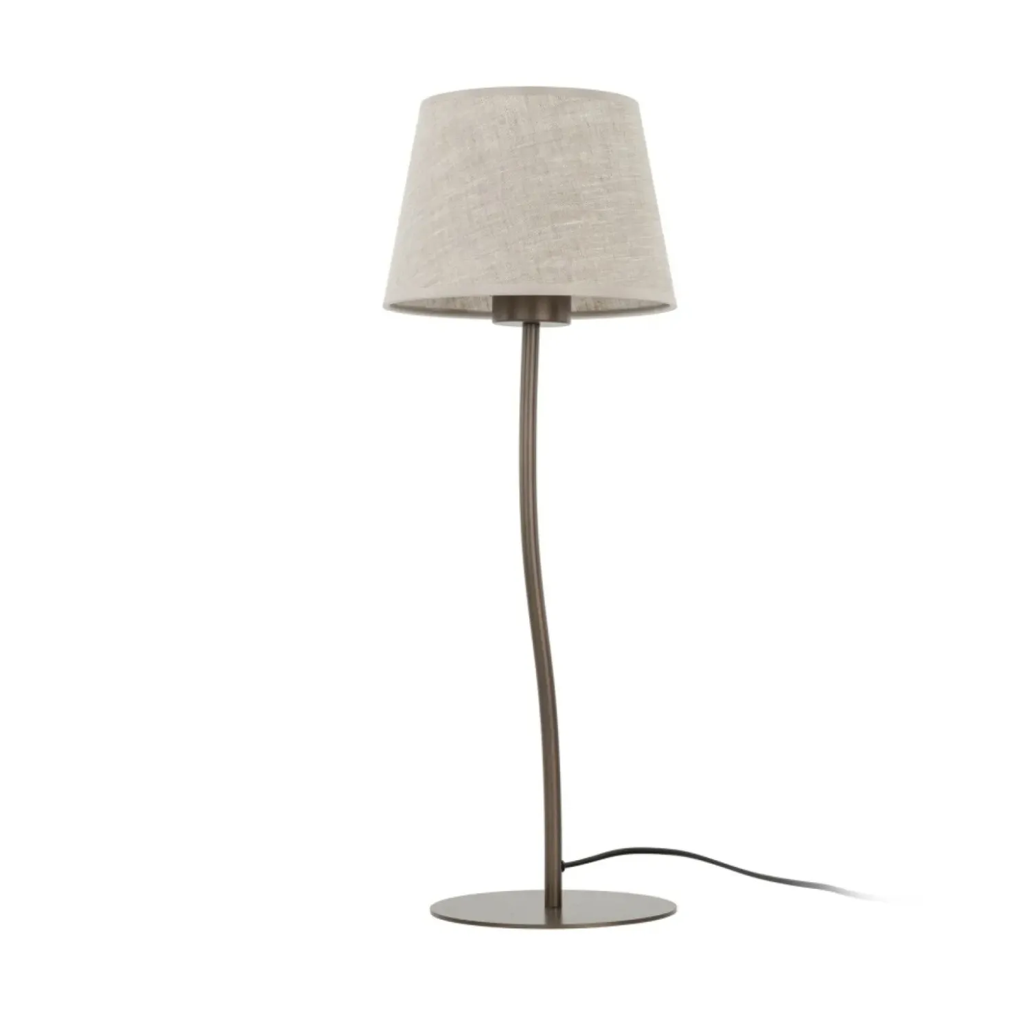Brązowa lampka z lnianym abażurem TK 16027 NICOLA BROWN | Kaja*Sklep Kaja Shop