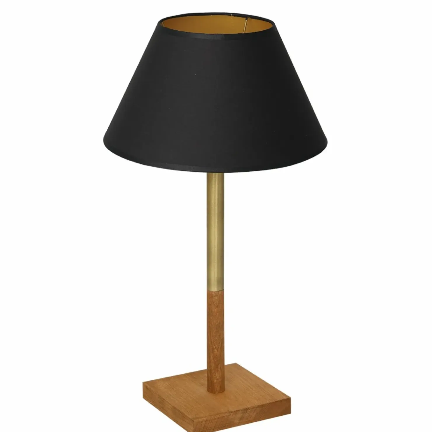 Brązowo-złota lampka nocna, czarny abażur LX 3808 z serii TABLE LAMPS*Sklep Kaja Discount