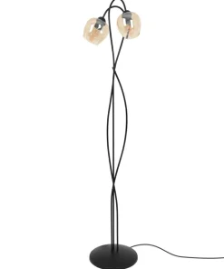 Bursztynowa lampa podłogowa do przytulnego salonu K-5193 z serii DIUNA*Sklep Kaja Discount