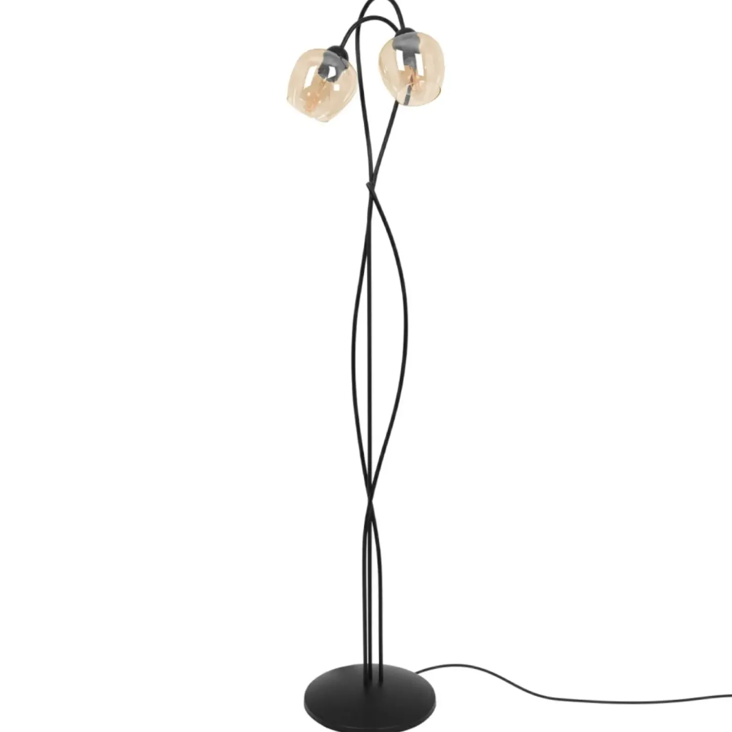 Bursztynowa lampa podłogowa do przytulnego salonu K-5193 z serii DIUNA*Sklep Kaja Discount