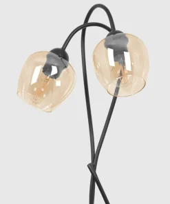 Bursztynowa lampa podłogowa do przytulnego salonu K-5193 z serii DIUNA*Sklep Kaja Discount