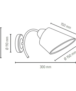 Chromowana lampa ścienna z białym abażurem 8341128 METTE | Kaja*Sklep Kaja Cheap