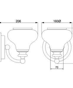 Chromowana lampa ścienna z kloszem HK-AINSLEY1-BATH z serii AINSLEY*Sklep Kaja Hot