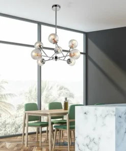 Outlet Sklep Kaja owana lampa sufitowa do salonu 38-67289 BEST | Kaja Oświetlenie chrom