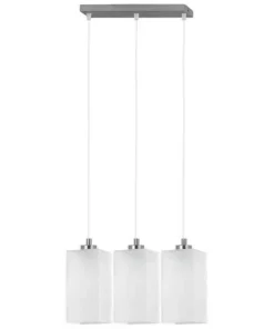 Store Sklep Kaja Chromowana lampa wisząca z 3 prostokątnymi kloszami AL 116 | Kaja