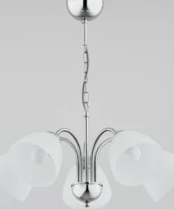 Cheap Sklep Kaja Chromowana lampa wisząca z 5 mlecznymi kloszami AL 21255 | Kaja