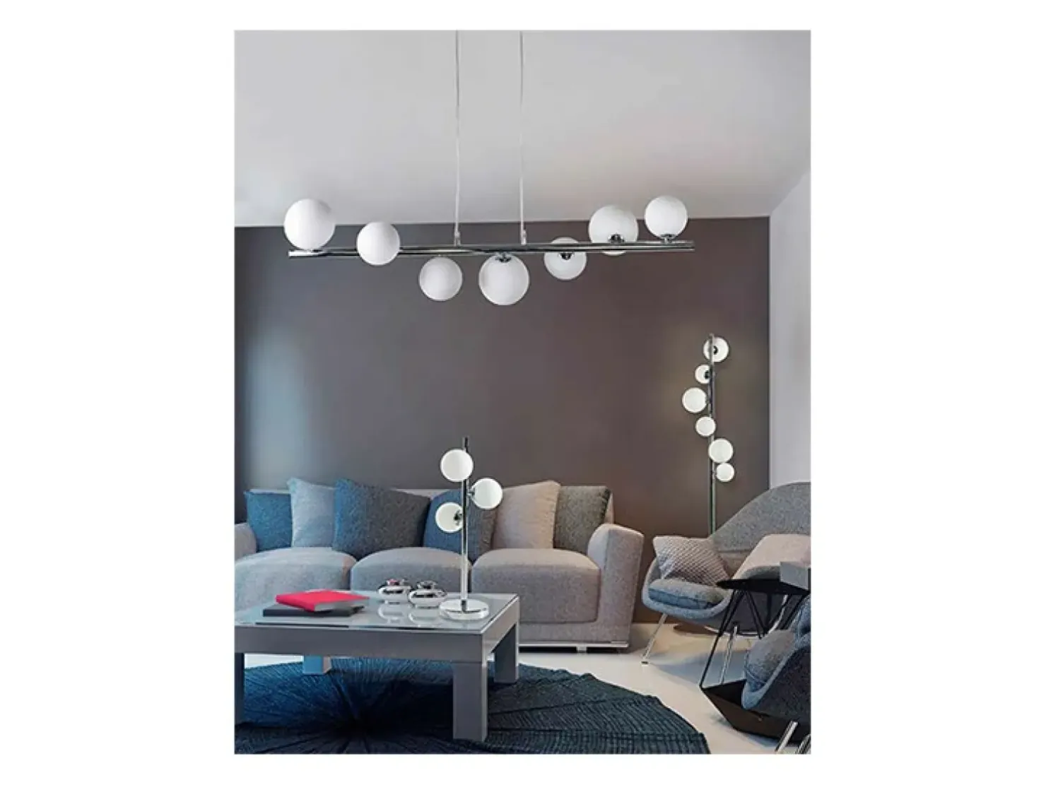Sale Sklep Kaja Chromowana lampa wisząca z kloszami AZ2100 SYBILLA | Kaja Oświetlenie