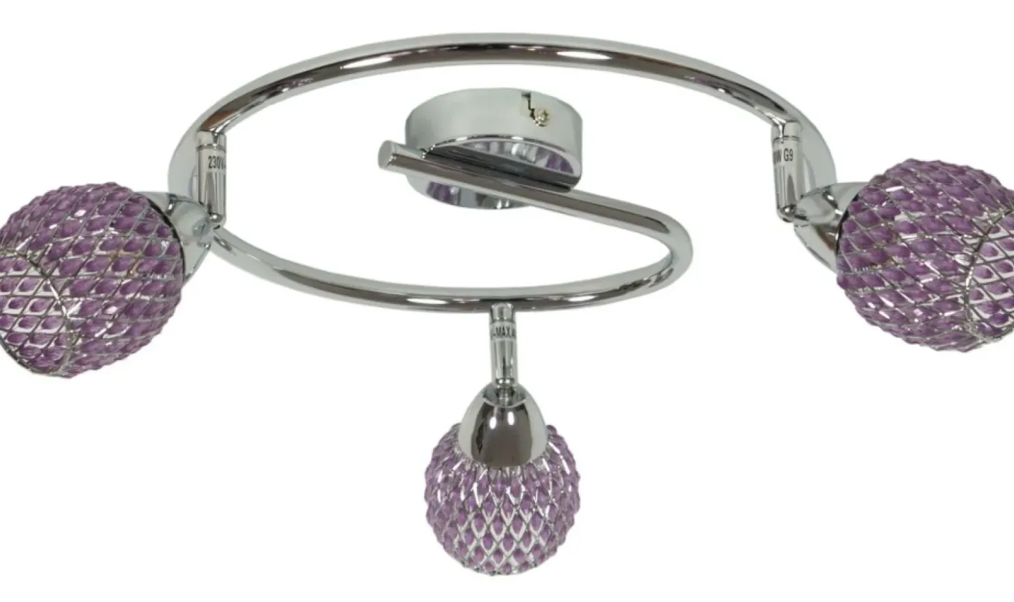 Chromowana lampa z ozdobnymi kloszami 98-06936 CLEAR | Kaja*Sklep Kaja Shop