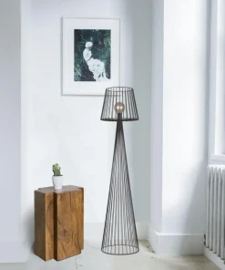 Czarna, druciana lampa stojąca K-4643 SOUL BLACK | Kaja Oświetlenie*Sklep Kaja Store