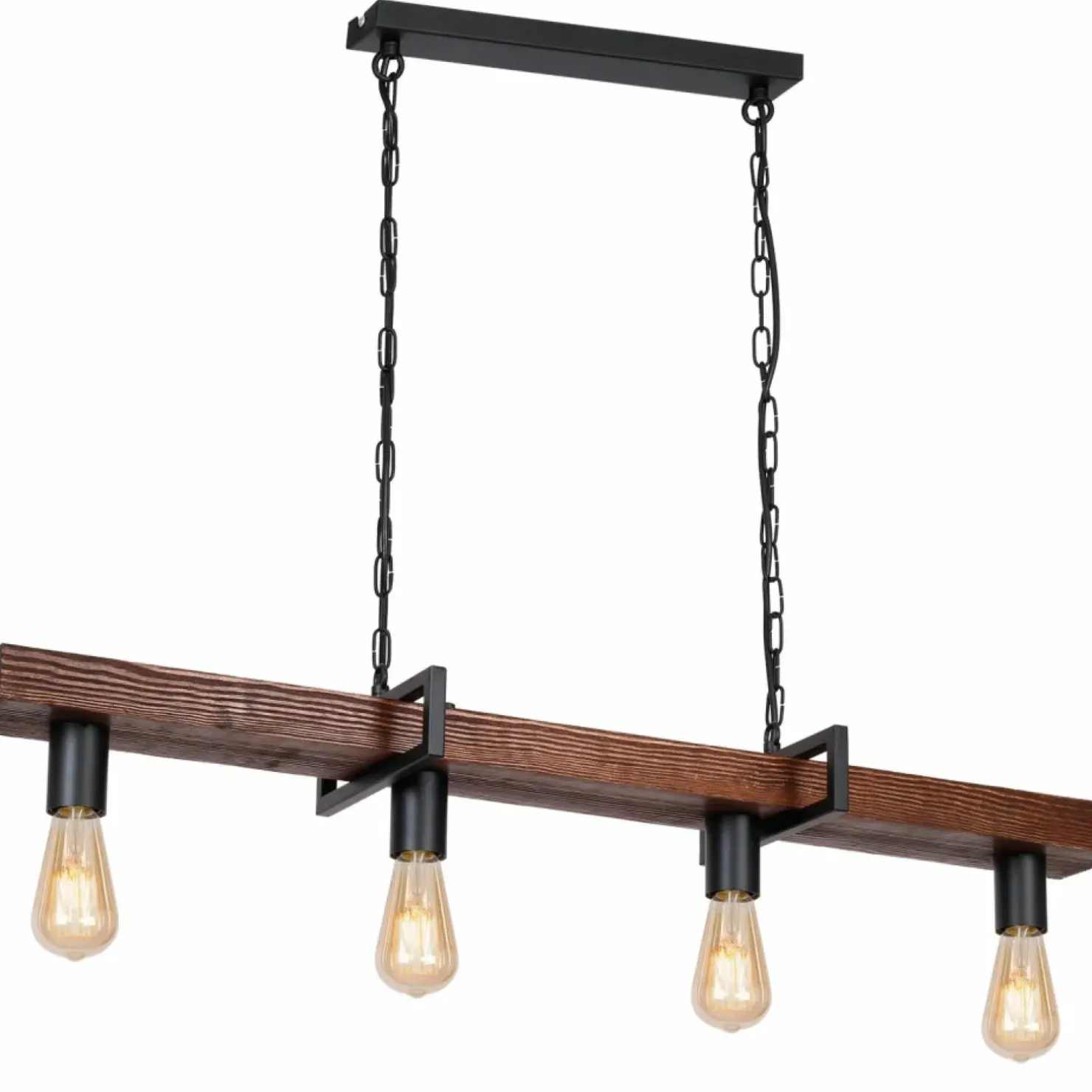 Sale Sklep Kaja Czarna, efektowna lampa z drewnianą listwą LX 0666 z serii HARD | Kaja