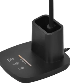 Czarna lampa biurkowa LED z pojemnikiem K-BL1301 z serii TOLA*Sklep Kaja Flash Sale