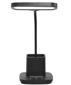 Czarna lampa biurkowa LED z pojemnikiem K-BL1301 z serii TOLA*Sklep Kaja Flash Sale