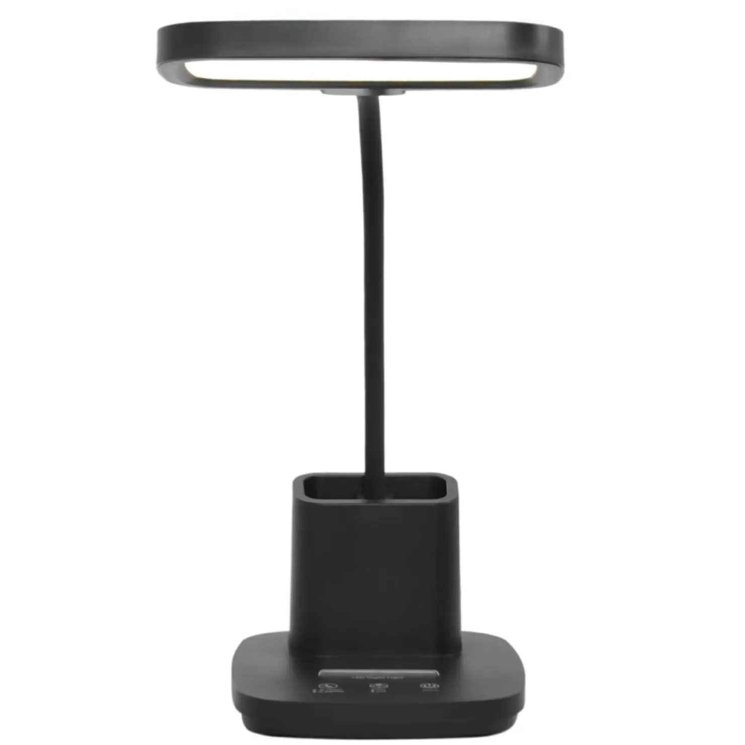 Czarna lampa biurkowa LED z pojemnikiem K-BL1301 z serii TOLA*Sklep Kaja Flash Sale