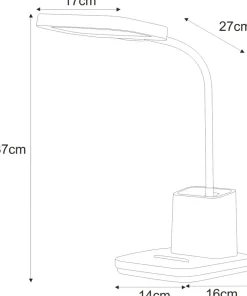 Czarna lampa biurkowa LED z pojemnikiem K-BL1301 z serii TOLA*Sklep Kaja Flash Sale