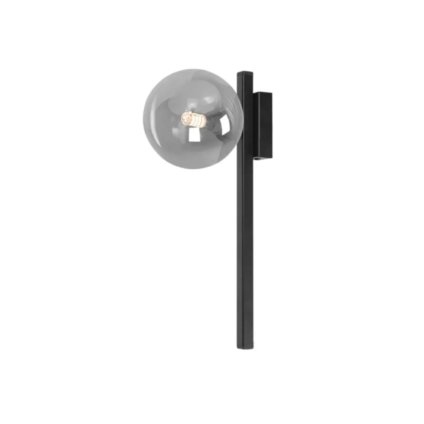 Czarna lampa ścienna, kinkiet z grafitowym kloszem K-5467 z serii PAXI*Sklep Kaja Outlet