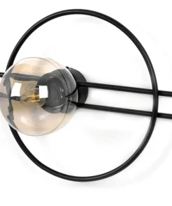 Czarna lampa ścienna z bursztynowym kloszem K-5345 z serii CORSA*Sklep Kaja Fashion